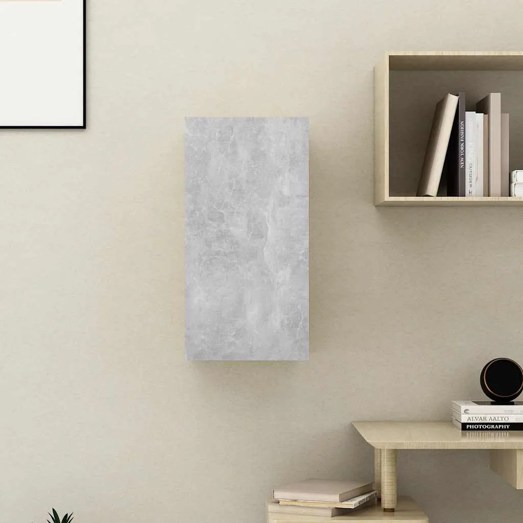 vidaXL Έπιπλο Τηλεόρασης Γκρι Σκυροδ. 30,5x30x60 εκ. από Επεξ. Ξύλο