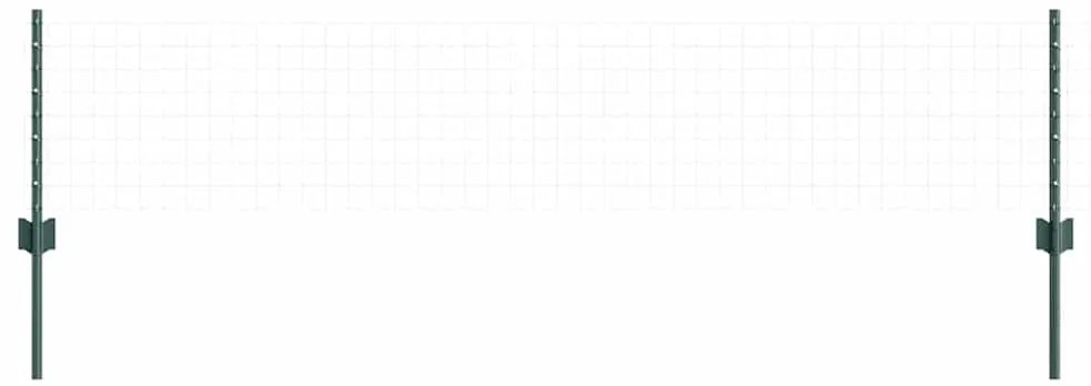 vidaXL Πράσινοι Πόλοι Φράχτη 44 pcs Πράσινο Ατσάλι