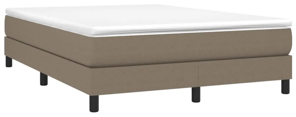 Κρεβάτι Boxspring με Στρώμα Taupe 140x190 εκ. Υφασμάτινο - Μπεζ-Γκρι