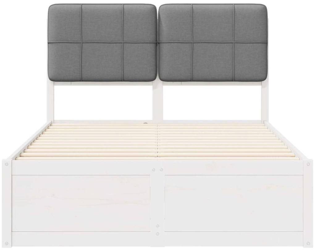 vidaXL Σκελετός Κρεβατιού με Επενδεδυμένο Κεφαλάρι Ανοιχτό γκρι