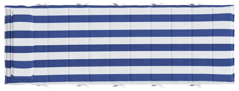 vidaXL Μαξιλάρι Ξαπλώστρας Μπλε&Λευκό Ριγέ 180x60x4 εκ. Ύφασμα Oxford