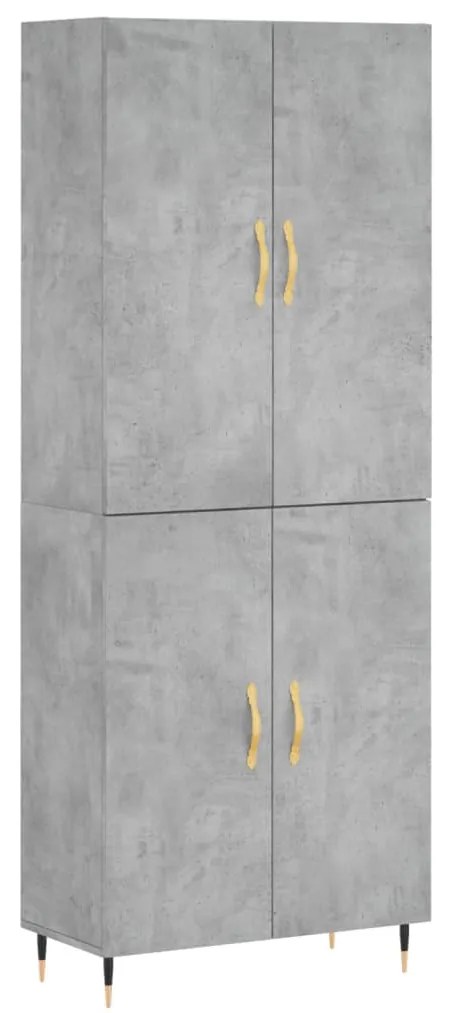 vidaXL Ντουλάπι Γκρι Σκυροδέματος 69,5x34x180 εκ. Επεξεργασμένο Ξύλο