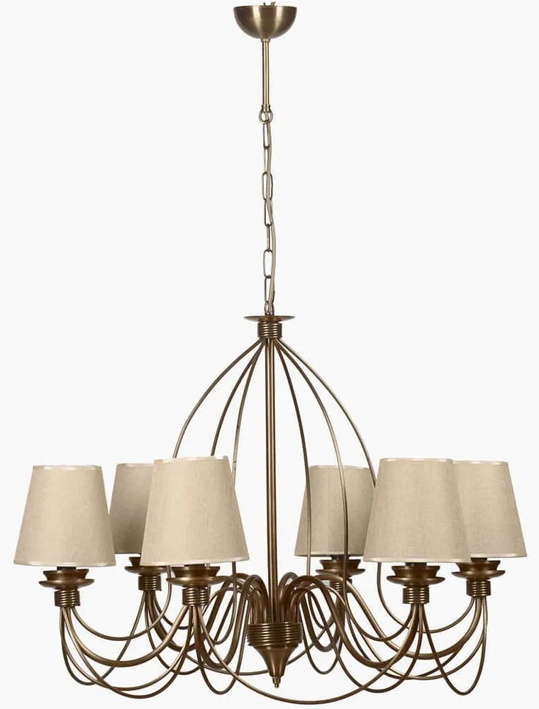 Φωτιστικό Οροφής - Πολυέλαιος Berfin 846STL1470 Φ60x90cm 6xE14 40W Gold-Beige Opviq