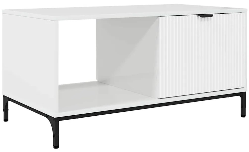 vidaXL Τραπεζάκι σαλονιού Γυαλιστερό λευκό 90 x 49 x 46 εκ.
