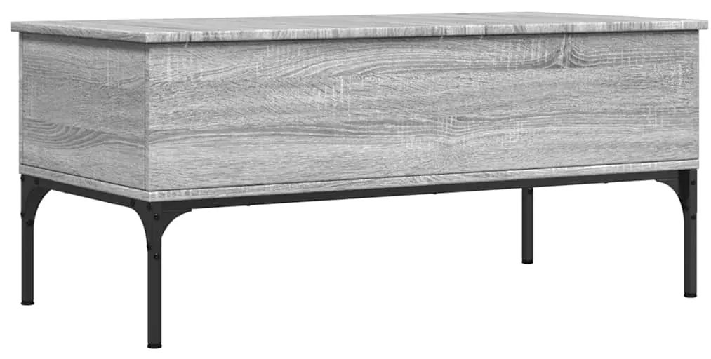 vidaXL Τραπεζάκι Σαλονιού Γκρι Sonoma 100x50x45 εκ Επεξ Ξύλο + Μέταλλο