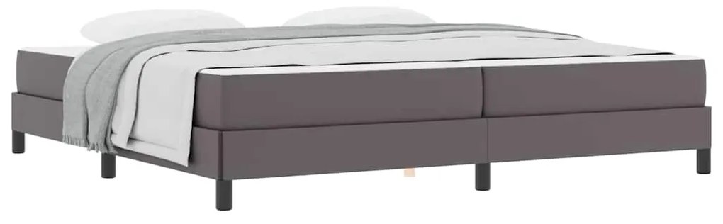 vidaXL Κρεβάτι Άλλο Γκρι 200 x 200 cm Τεχνητό δέρμα