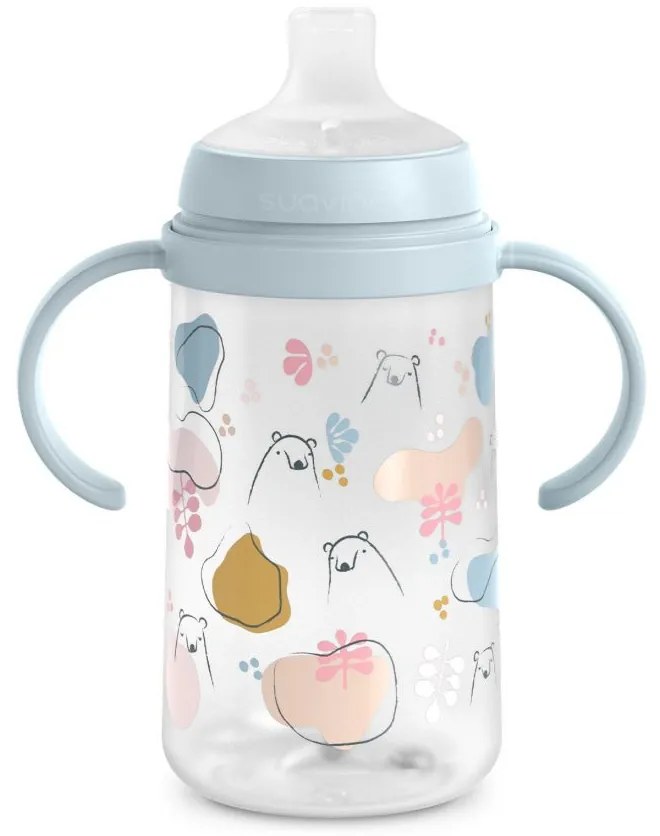 Suavinex Μπουκάλι Εκπαιδευτικό με λαβές 270ml +6μ BEAR Blue