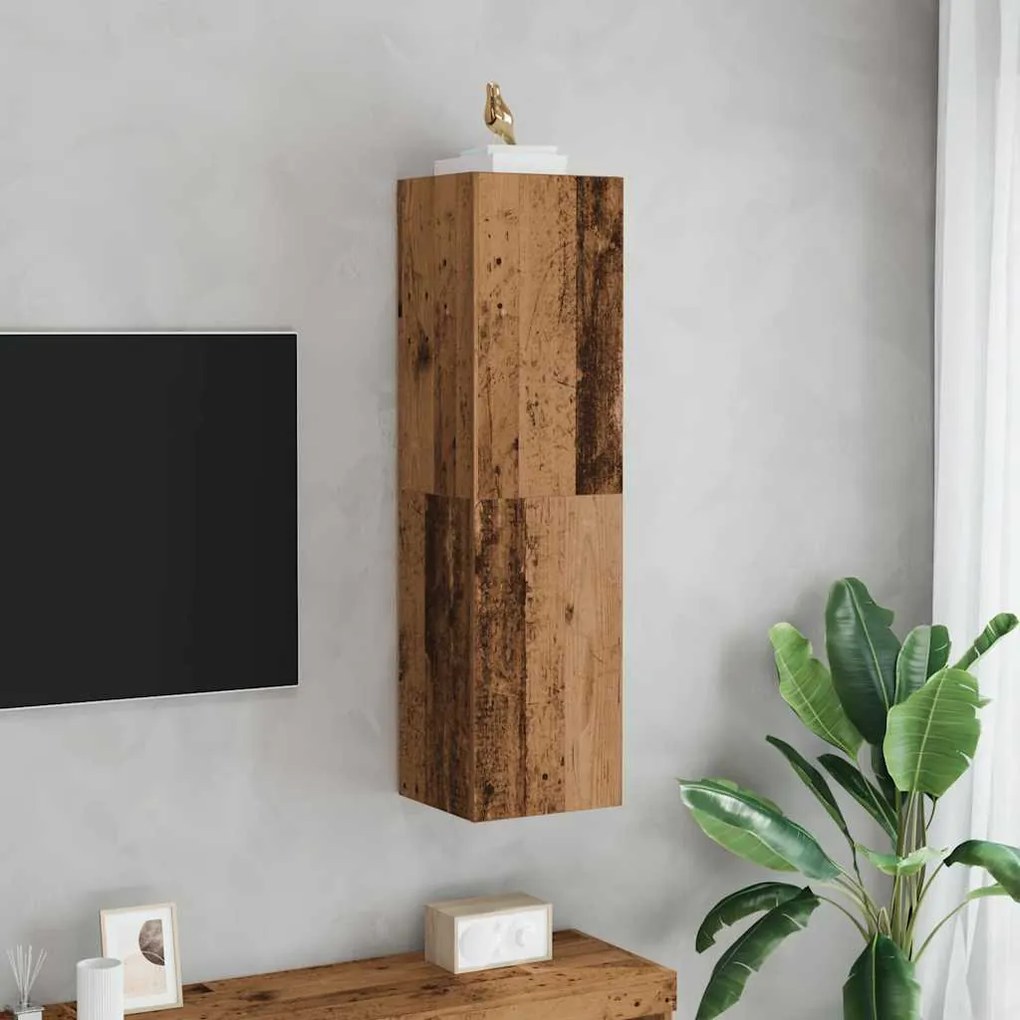 ντουλάπι τηλεόρασης vidaXL Παλιό ξύλο 30,5x30x110 cm Ξύλινη κατασκευή