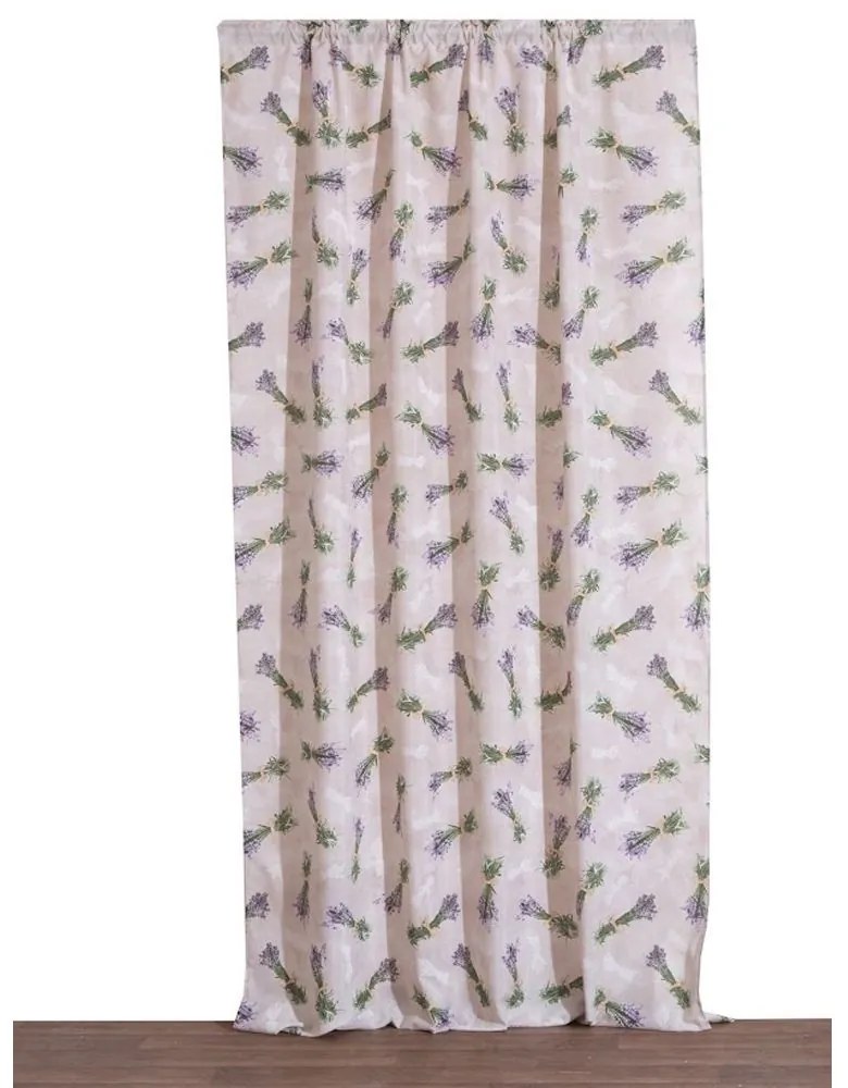 Κουρτίνα Λεβάντα Με Τρέσα Linen Viopros 140X270cm 140x270cm Cotton-Polyester