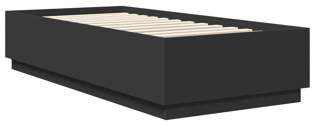 vidaXL Σκελετός Κρεβατιού Μαύρο 90 x 190 cm Επεξεργασμένο ξύλο