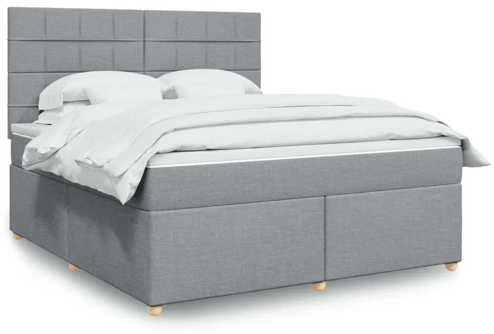 ΚΡΕΒΑΤΙ BOXSPRING ΜΕ ΣΤΡΩΜΑ ΑΝΟΙΧΤΟ ΓΚΡΙ 180X200 ΕΚ. ΥΦΑΣΜΑΤΙΝΟ 3291359