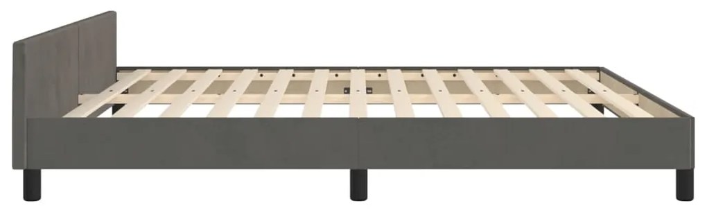 vidaXL Πλαίσιο Κρεβατιού με Κεφαλάρι Σκ. Γκρι 180x200 εκ. Βελούδινο