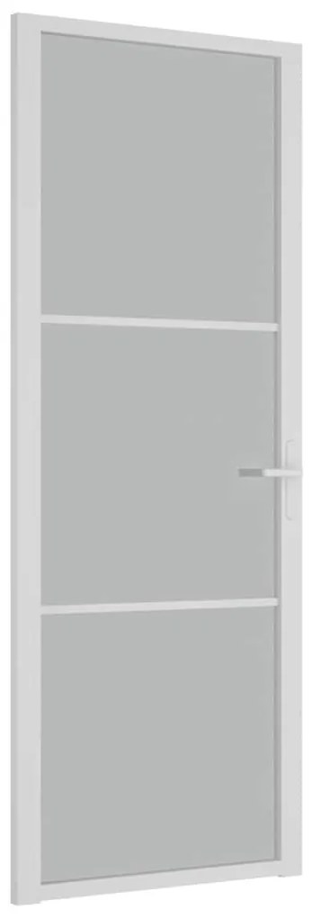 vidaXL Εσωτερική Πόρτα 76 x 201,5 εκ. Λευκό Ματ Γυαλί και Αλουμίνιο