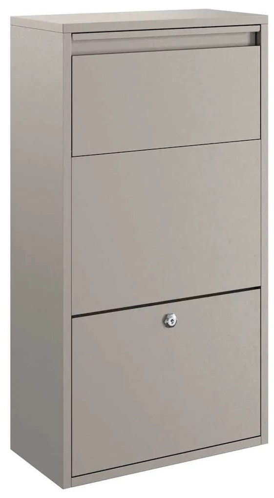 vidaXL Θυρίδα Πακέτων με αποθήκευση Καφέ 44 x 22 x 82 εκ. Ατσάλι