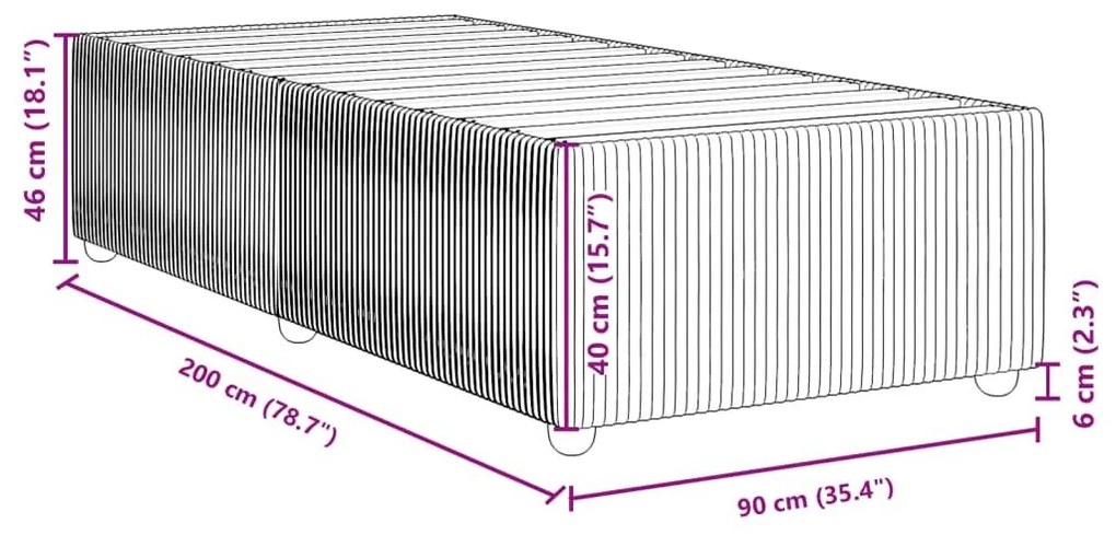 Σκελετός Κρεβατιού Χωρίς Στρώμα Taupe 90x200 εκ. Υφασμάτινο - Μπεζ-Γκρι