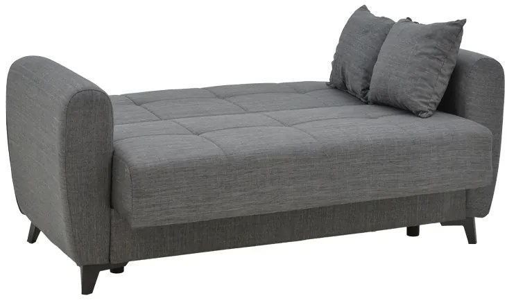 Καναπές-κρεβάτι με αποθηκευτικό χώρο διθέσιος Lincoln pakoworld ανοιχτό ανθρακί ύφασμα 165x85x90εκ