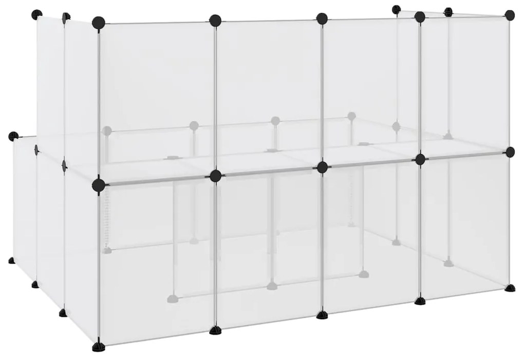 vidaXL Κλουβί Μικρών Ζώων Διαφανές 143x107x93 εκ Πολυπροπυλένιο&amp;Ατσάλι