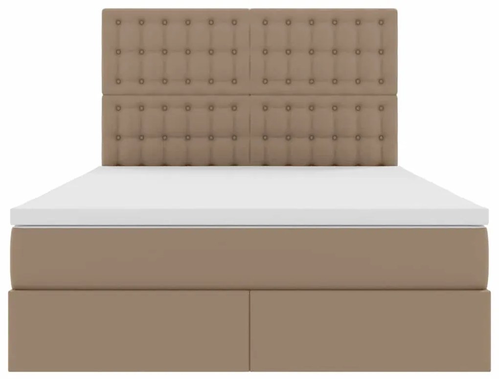 vidaXL Κρεβάτι με αποθηκευτικό χώρο και LED Καπουτσίνο 140 x 200 cm