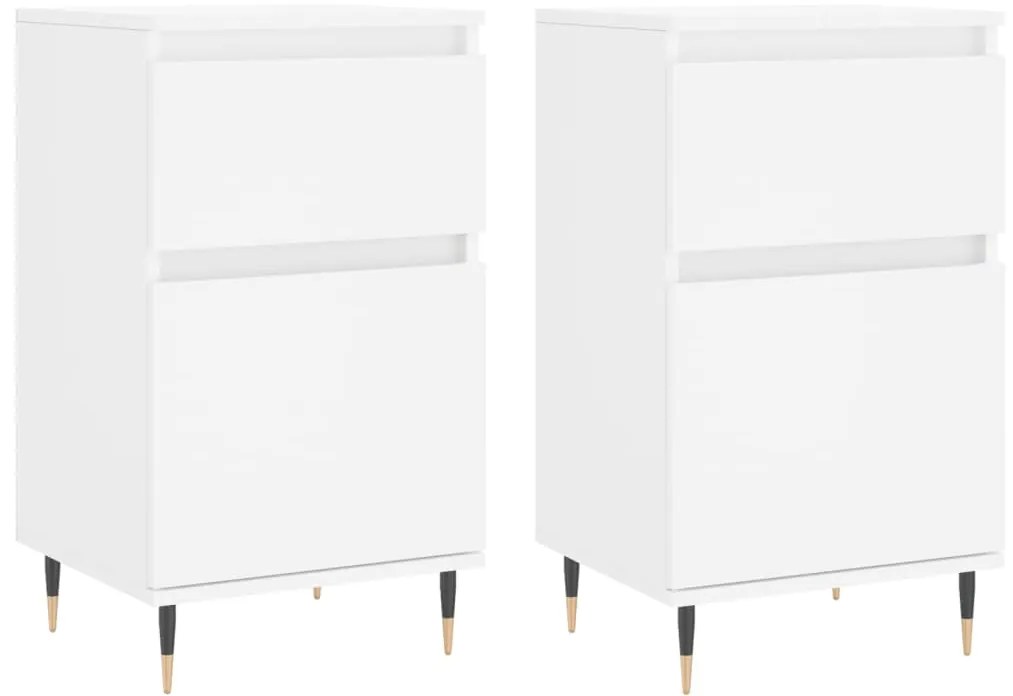 vidaXL Ντουλάπια 2 τεμ. Λευκά 40 x 35 x 70 εκ. από Επεξεργασμένο Ξύλο