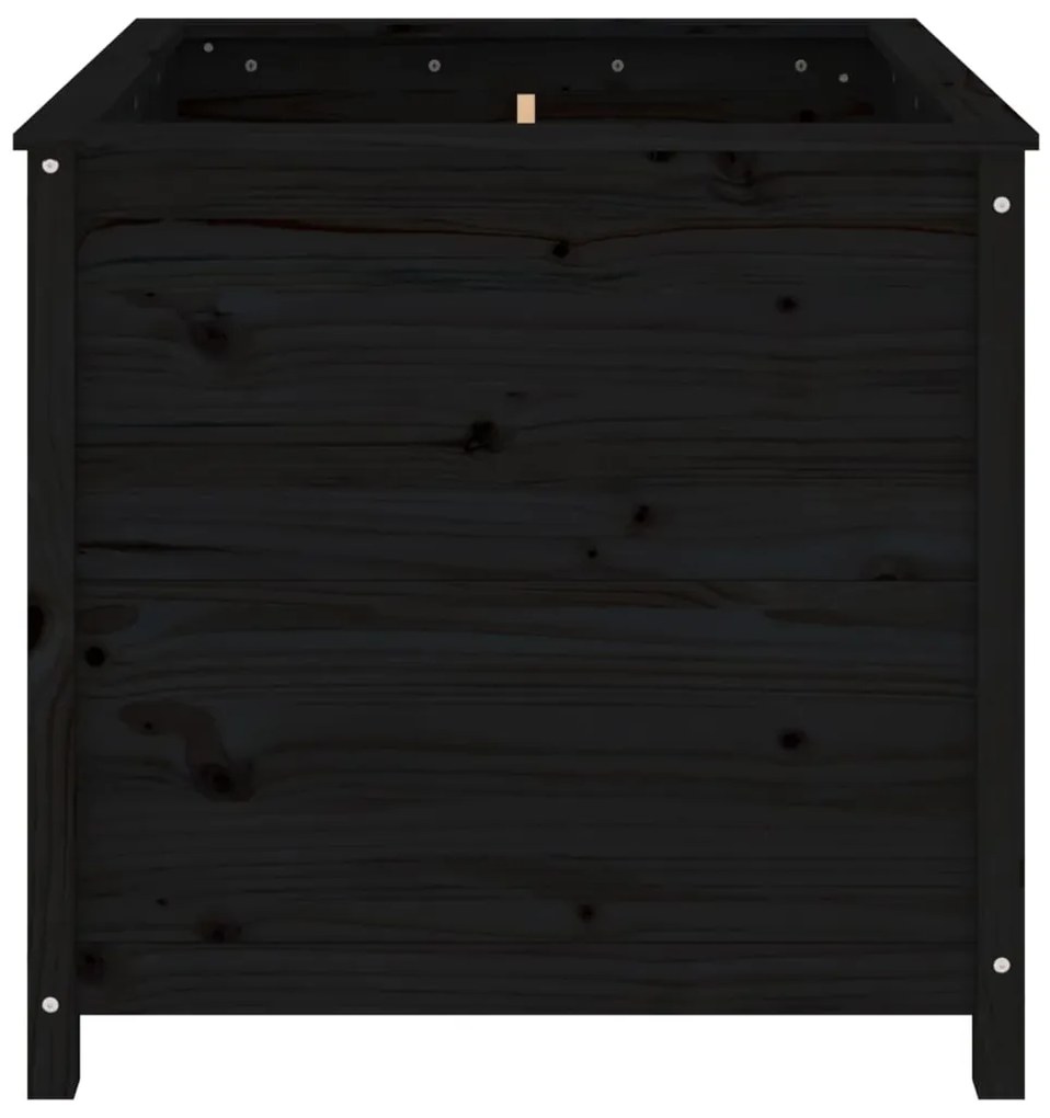 vidaXL Ζαρντινιέρα Μαύρη 82,5 x 82,5 x 78 εκ. από Μασίφ Ξύλο Πεύκου