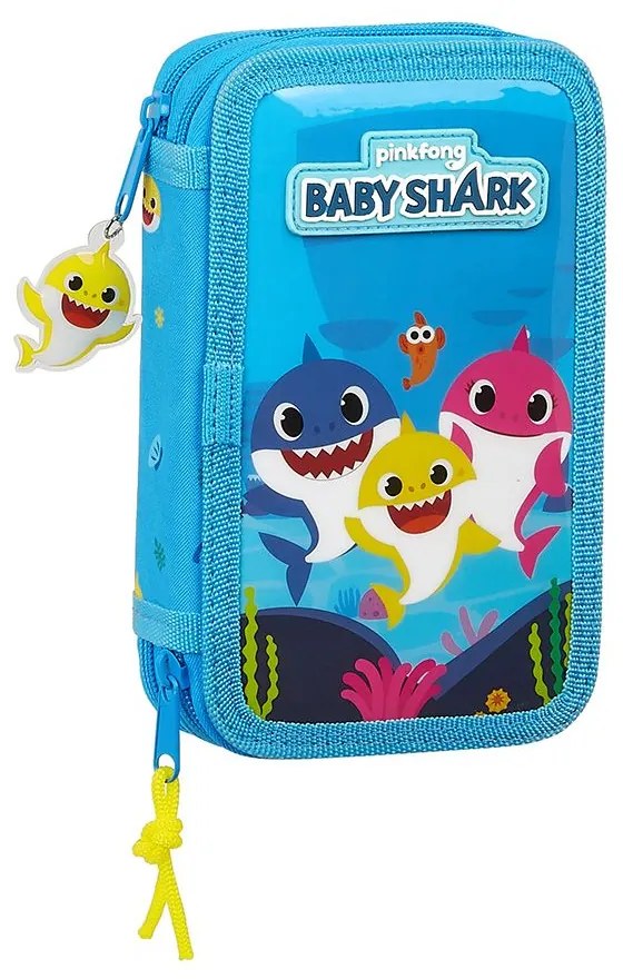 Διπλή κασετίνα με 28 τεμάχια Baby Shark  SAFTA