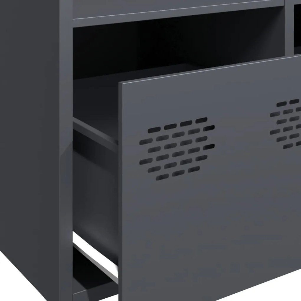 Ντουλάπι Ανθρακί 101,5x39x103,5 εκ. από Ατσάλι - Ανθρακί