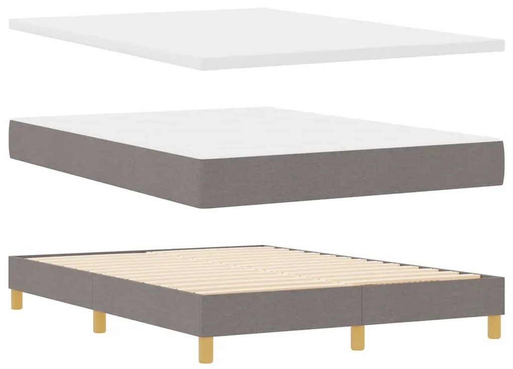 vidaXL Κρεβάτι με Ελατήρια με στρώμα Taupe 140 x 190 cm ύφασμα