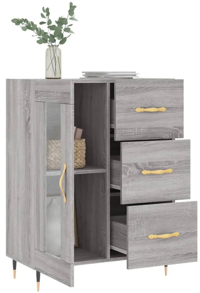vidaXL Ντουλάπι Γκρι Sonoma 69,5 x 34 x 90 εκ. από Επεξεργασμένο Ξύλο