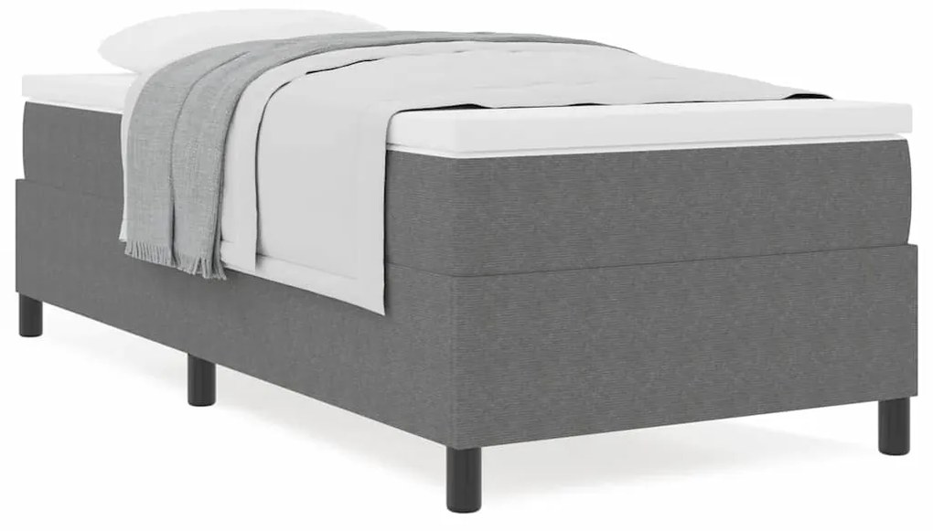 vidaXL Κρεβάτι με ελατήρια Απαλό Γκρι,Λευκό 193 x 90 x 60 εκ. Βελούδο