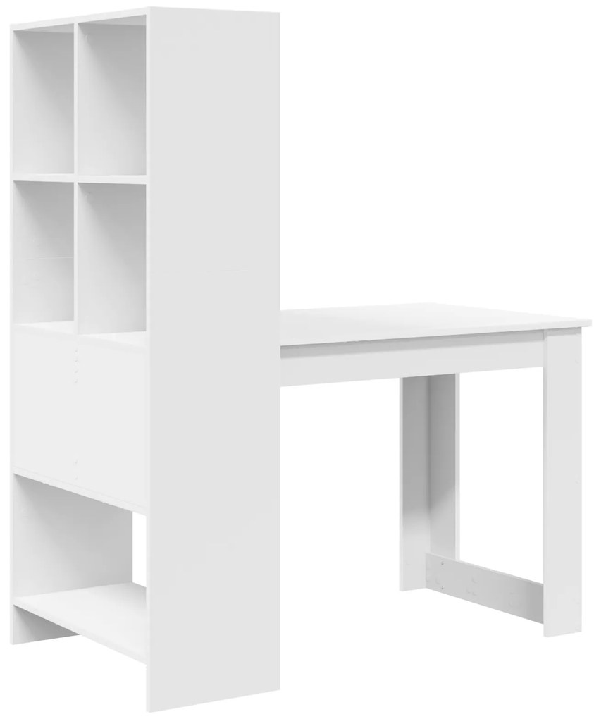 vidaXL Γραφείο Λευκό 122 x 67 x 145 εκ. Μηχανικά ξύλα και Στραθόπλακες