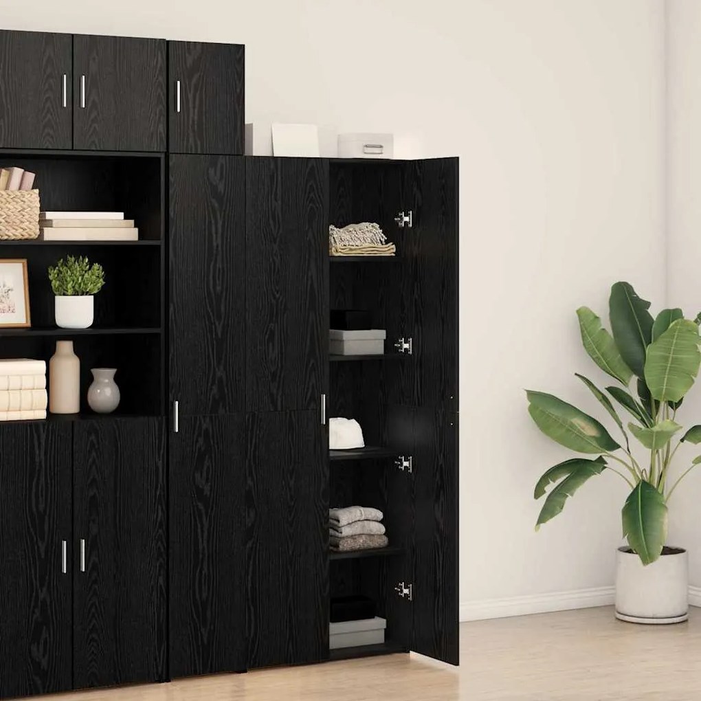 vidaXL Highboard Μαύρη δρυς 70 x 42.5 x 185 εκ Επεξεργασμένο ξύλο