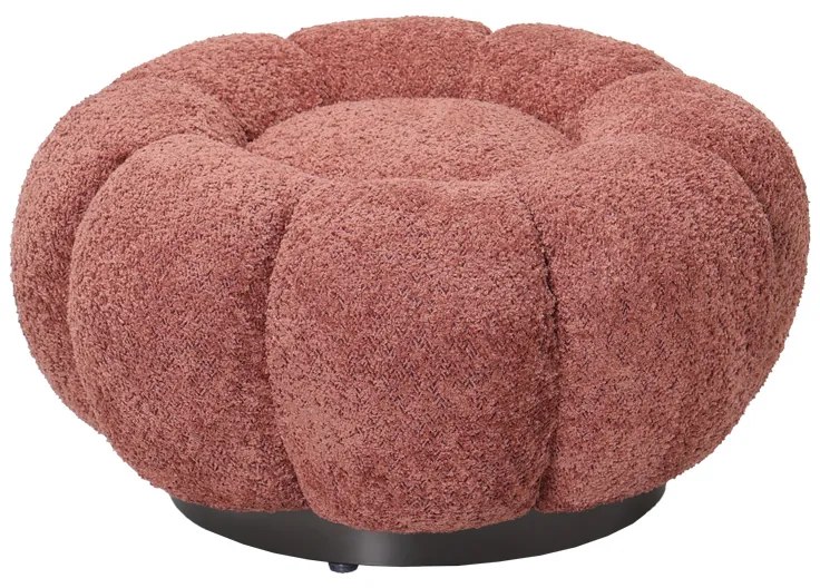 Σκαμπό Nester pakoworld μπουκλέ ύφασμα σε απόχρωση σάπιο μήλο Φ60x31εκ