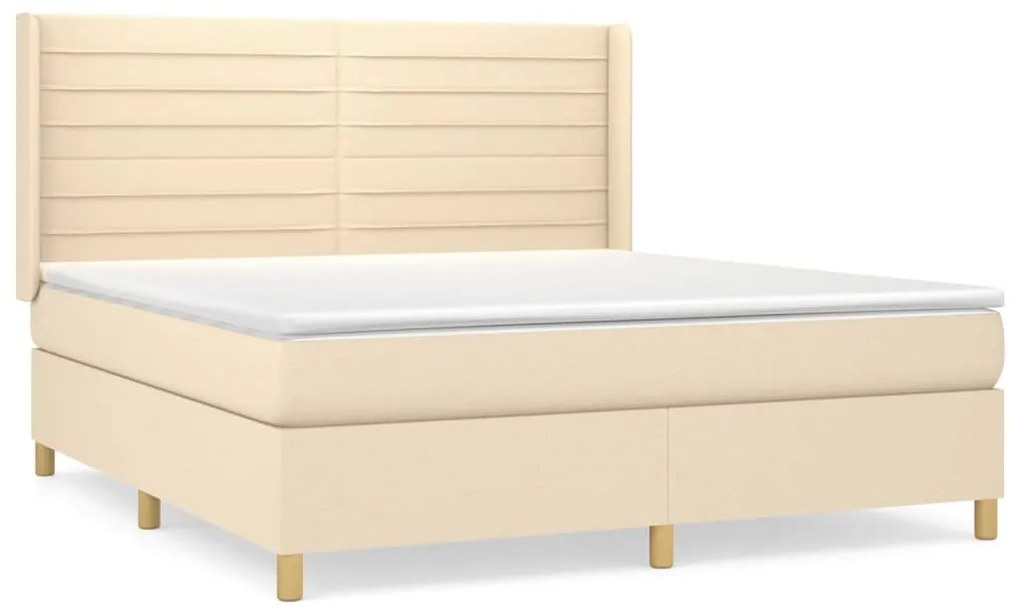 ΚΡΕΒΑΤΙ BOXSPRING ΜΕ ΣΤΡΩΜΑ ΚΡΕΜ 180X200 ΕΚ. ΥΦΑΣΜΑΤΙΝΟ 3132094