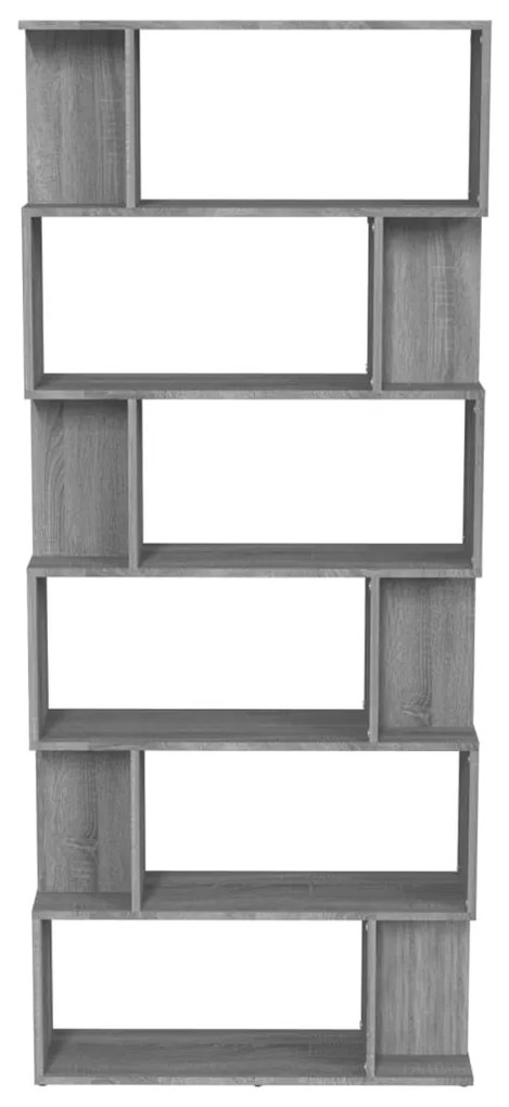 vidaXL Βιβλιοθήκη/Διαχωρ. Χώρου Γκρι Sonoma 80x24x192 εκ Επεξεργ. Ξύλο