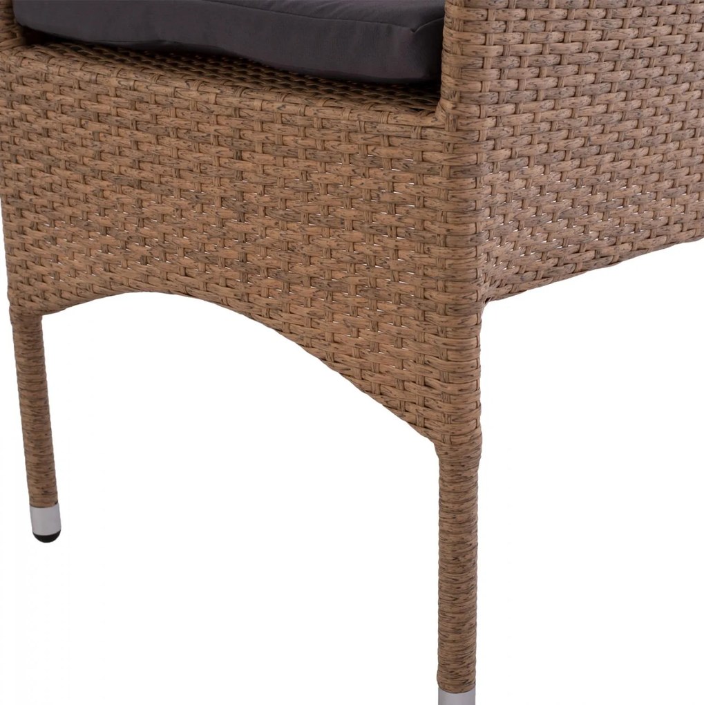 Καρέκλα - Πολυθρόνα NISHA C5684.02 Μεταλλική με Wicker Καφέ - Μόκα &amp; Μαξιλάρι 58x60x87 εκ. 58x60x87 εκ.