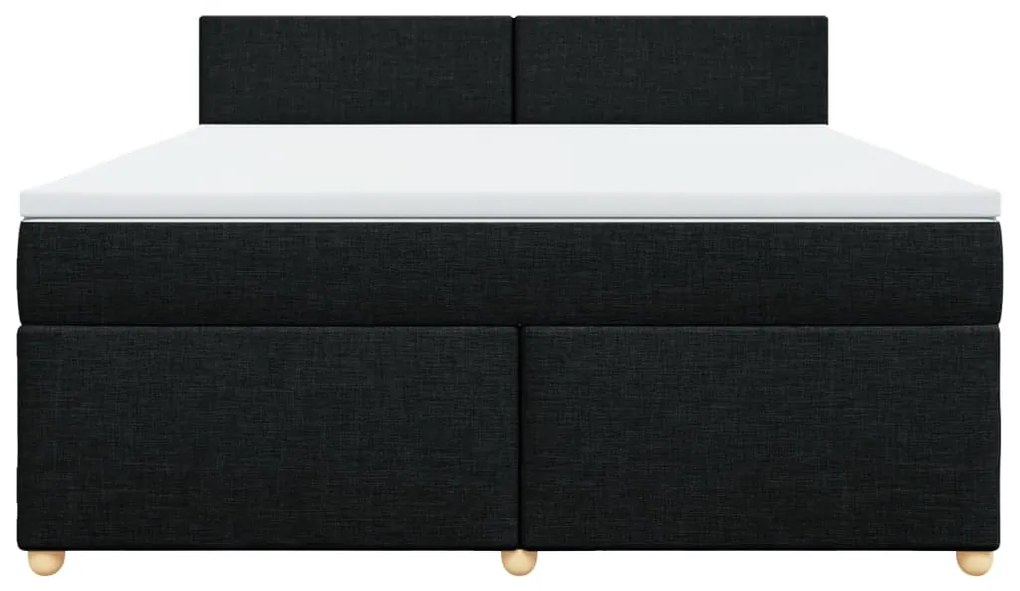 vidaXL Κρεβάτι Boxspring με Στρώμα Μαύρο 180x200 εκ. Υφασμάτινο