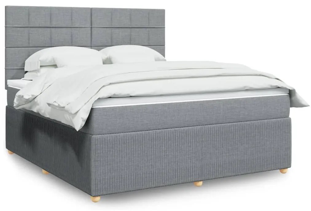 ΚΡΕΒΑΤΙ BOXSPRING ΜΕ ΣΤΡΩΜΑ ΑΝΟΙΧΤΟ ΓΚΡΙ 180X200 ΕΚ. ΥΦΑΣΜΑΤΙΝΟ 3292135