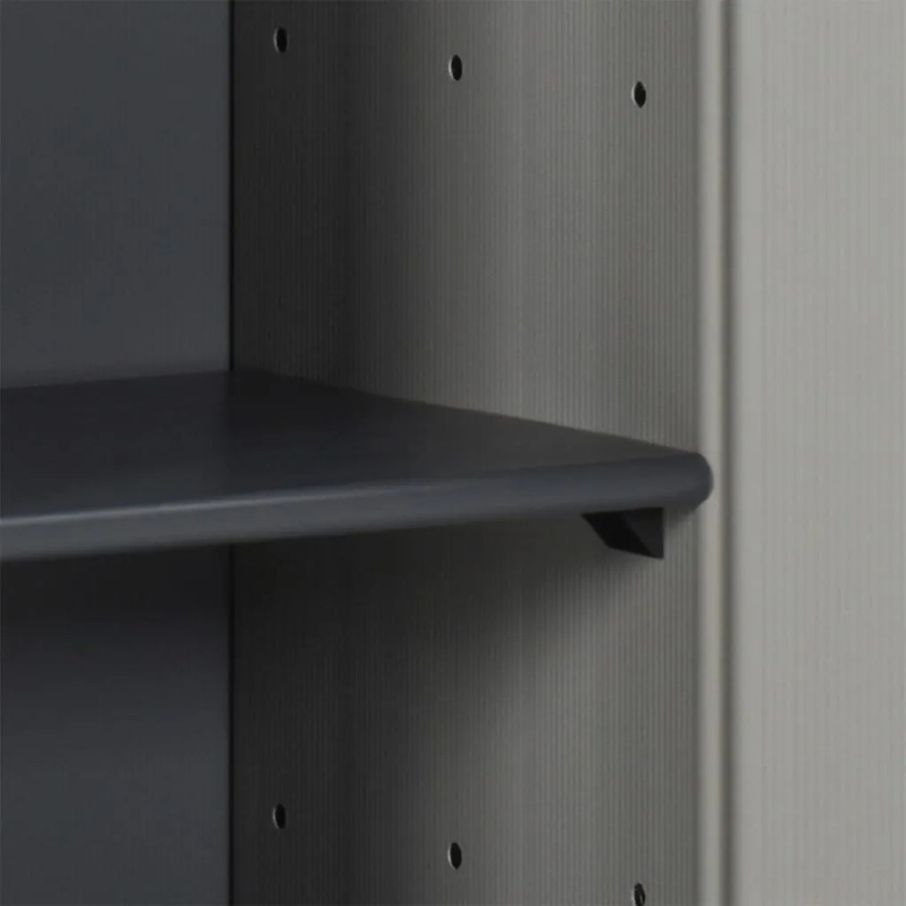 vidaXL Ντουλάπι Αποθήκευσης Κήπου με 1 Ράφι Γκρι &amp; Μαύρο 35x40x85 εκ.