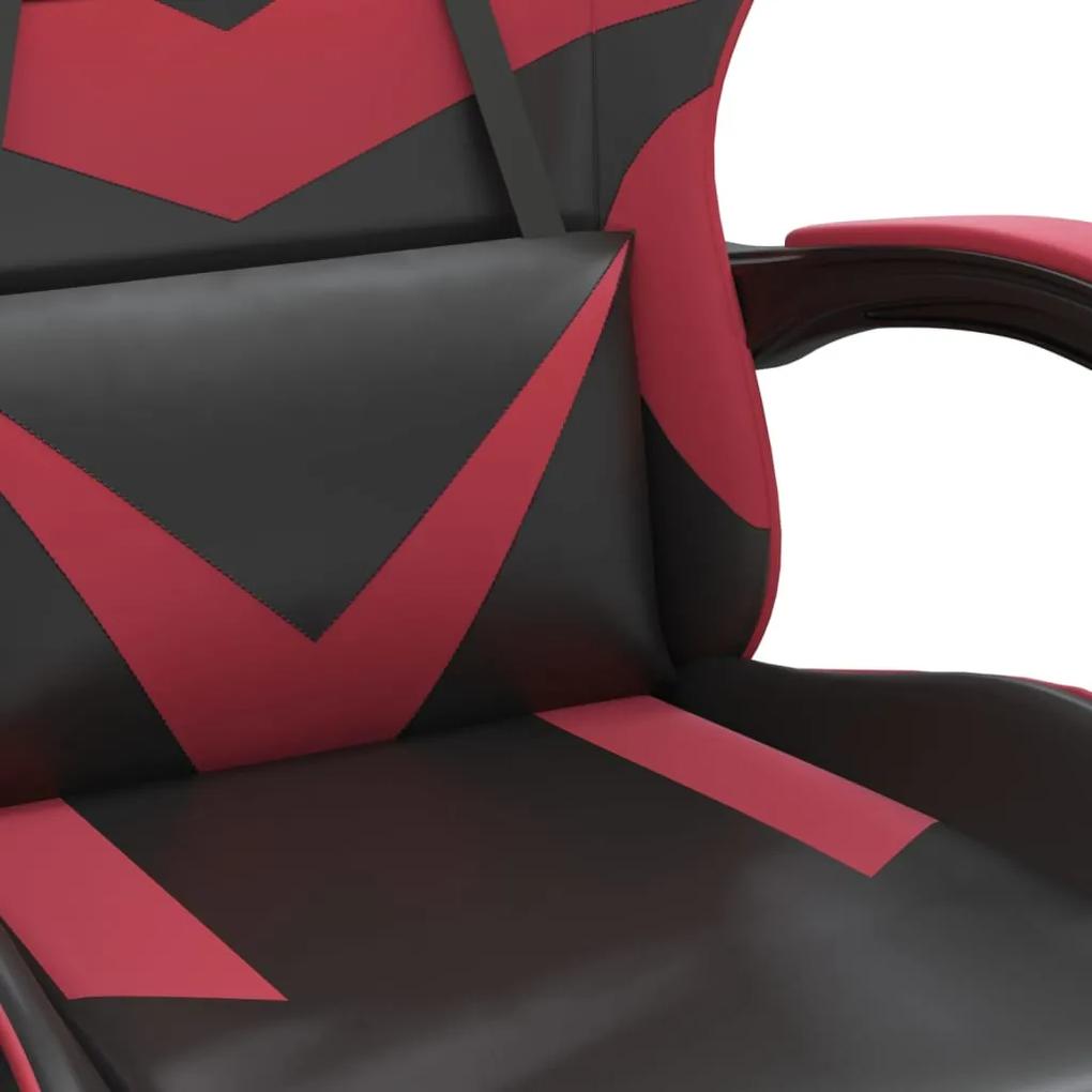 vidaXL Καρέκλα Gaming Περιστρεφόμενη Μαύρη/Μπορντό από Συνθετικό Δέρμα