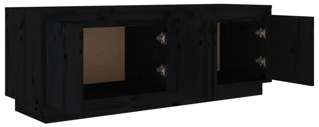 vidaXL Έπιπλο Τηλεόρασης Μαύρο 110x34x40 εκ. από Μασίφ Ξύλο Πεύκου