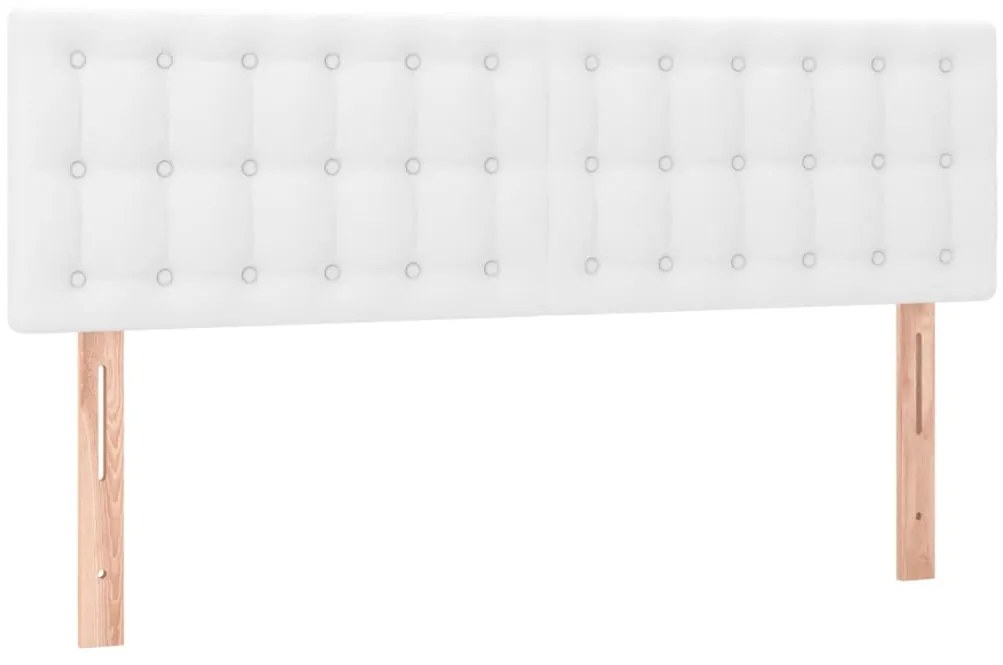 vidaXL Κρεβάτι Boxspring με Στρώμα & LED Λευκό 140x200 εκ. Συνθ. Δέρμα