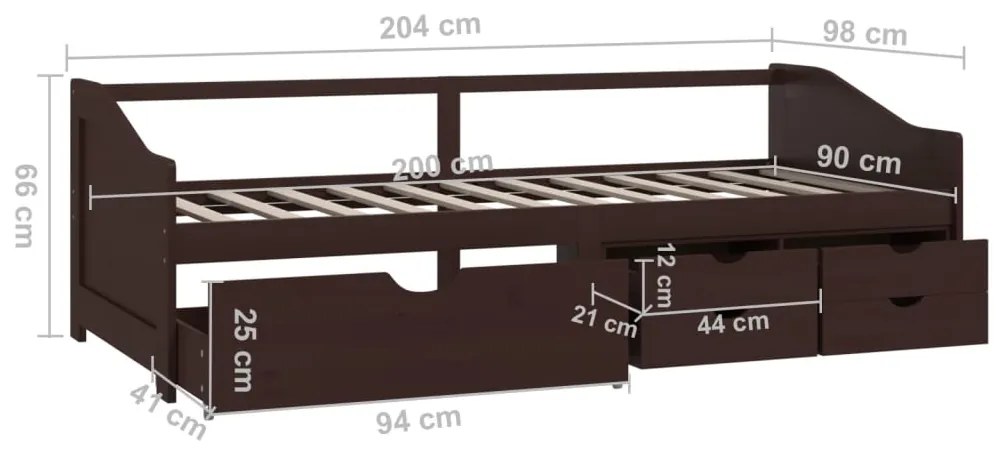 ΚΑΝΑΠΕΣ ΚΡΕΒΑΤΙ 3 ΘΕΣΕΩΝ ΣΥΡΤΑΡΙΑ ΣΚ. ΚΑΦΕ 90X200ΕΚ ΜΑΣΙΦ ΠΕΥΚΟ 322172