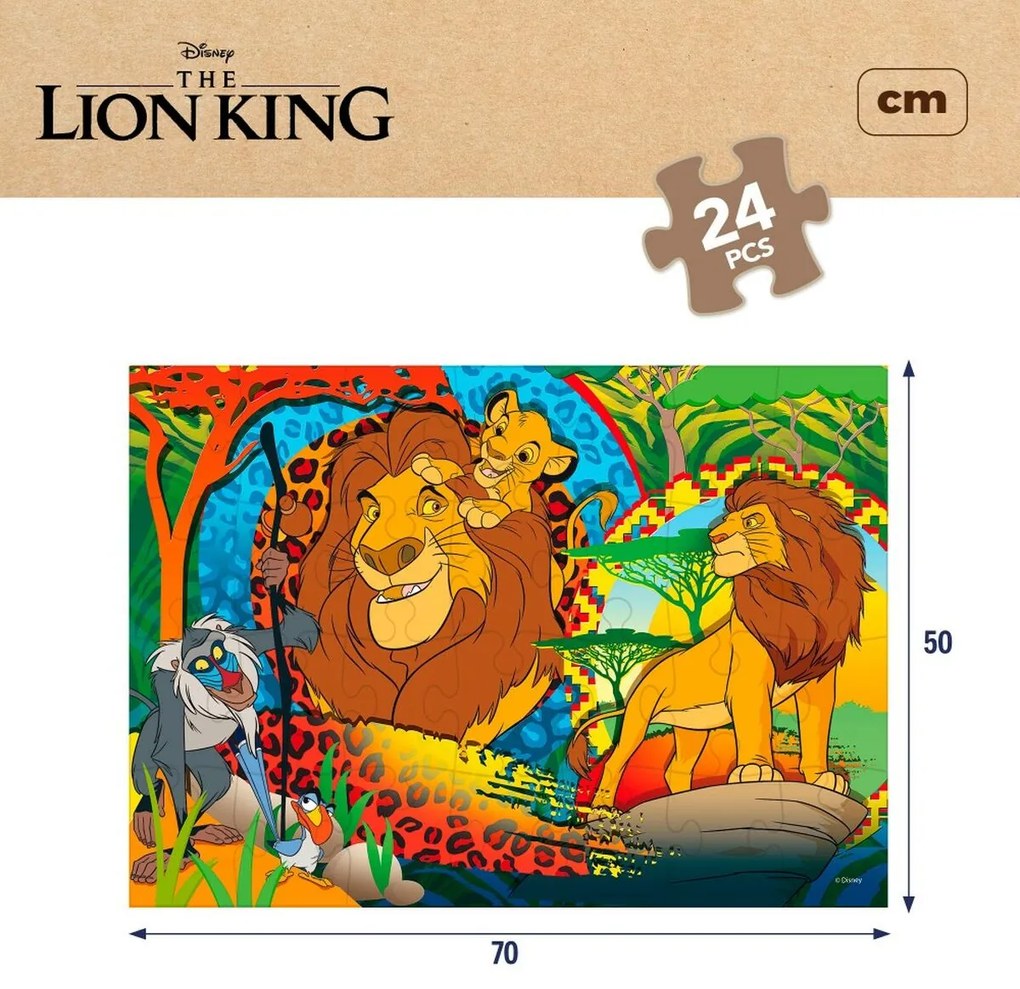 Παιδικό παζλ The Lion King Διπλή όψη 24 Τεμάχια 70 x 1,5 x 50 cm (12 Μονάδες)