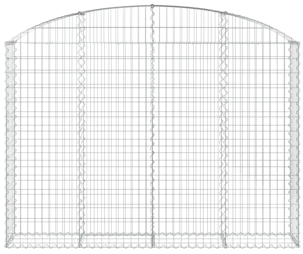 Συρματοκιβώτιο Τοξωτό 200x30x140/160εκ. από Γαλβανισμένο Χάλυβα - Ασήμι