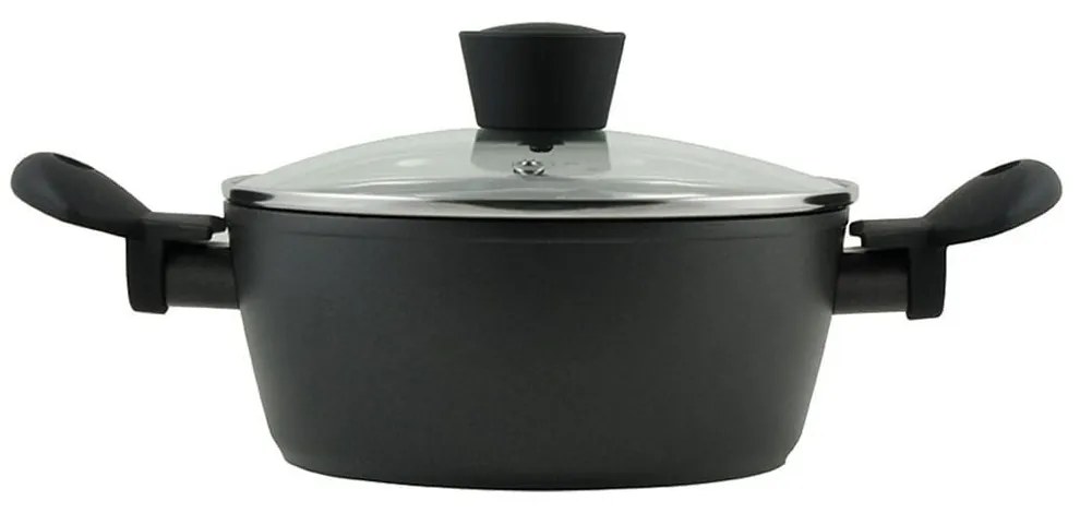 Κατσαρόλα  Με Γυάλινο Καπάκι Φ28cm Magma 01-6143 Black Estia 28cm Aluminium