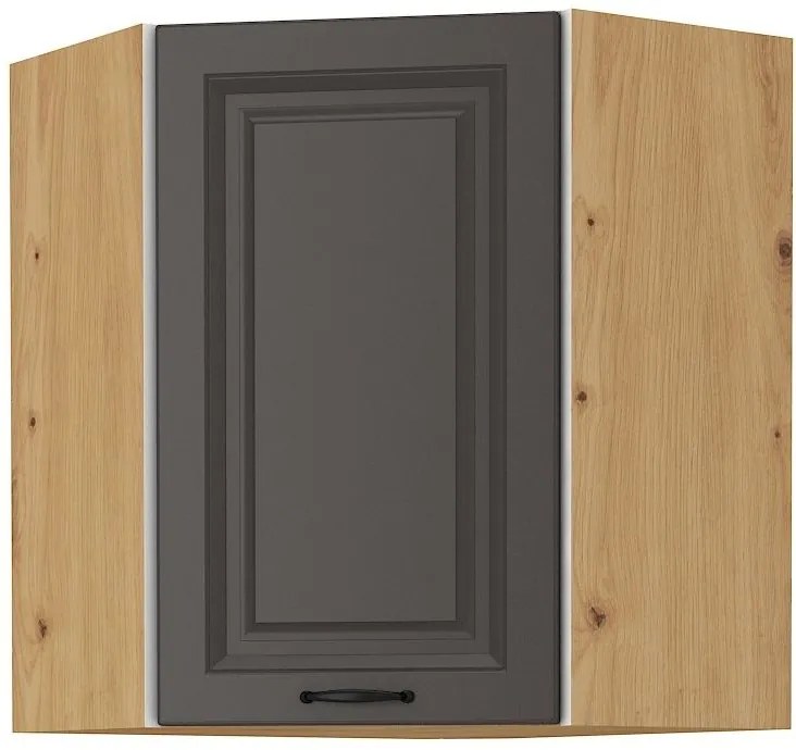 Κρεμαστό ντουλάπι γωνιακό Yvette GN 72-Γραφίτης