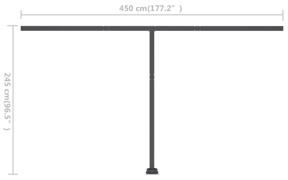 Τέντα Συρόμενη Χειροκίνητη με LED Κρεμ 400 x 300 εκ. - Κρεμ