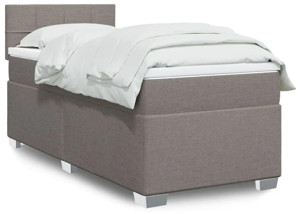 ΚΡΕΒΑΤΙ BOXSPRING ΜΕ ΣΤΡΩΜΑ TAUPE 100 X 200 ΕΚ. ΥΦΑΣΜΑΤΙΝΟ 3285803