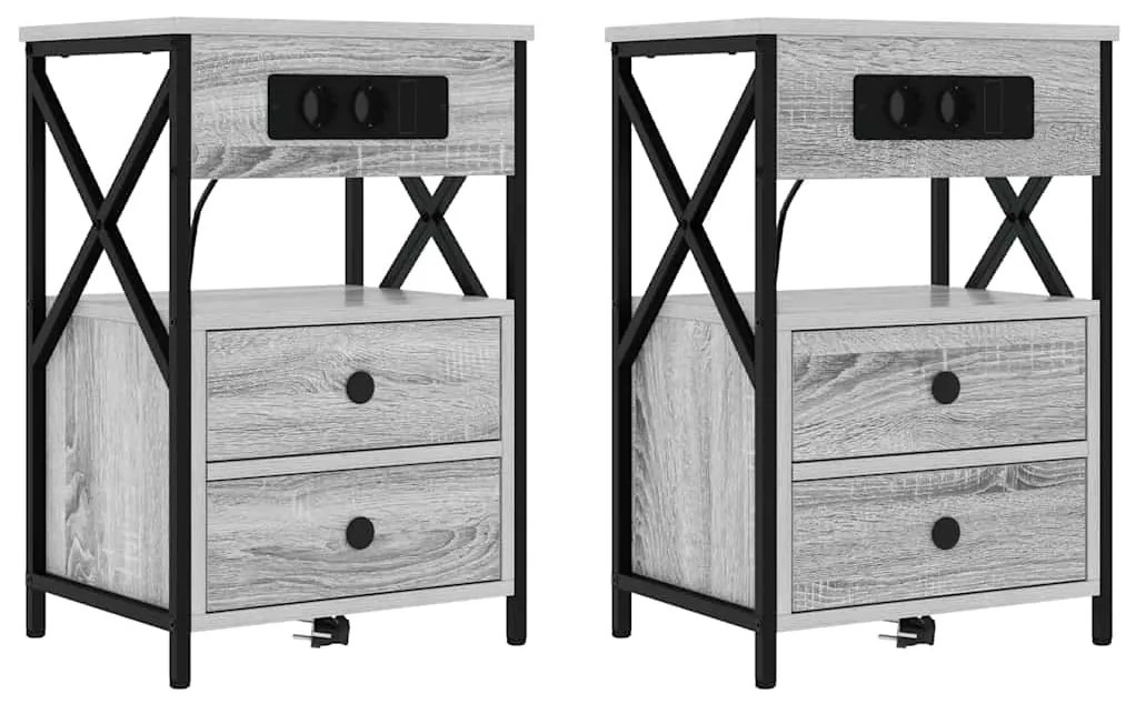vidaXL Κομοδίνο Γκρι sonoma 40 x 31 x 60 εκ. Επεξεργασμένο ξύλο