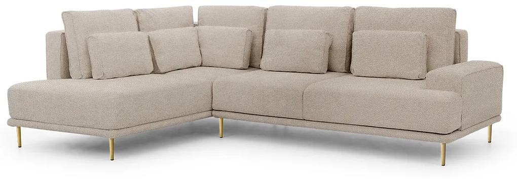 Γωνιακός καναπές Κρεβάτι NICOLE, μπέζ ανοιχτό  277x93x200cm-Αριστερή γωνία-BOG5334